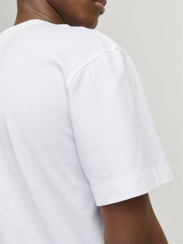 Men's Beech Logo Tee Short Sleeve Crew Neck-White-Sleeve View