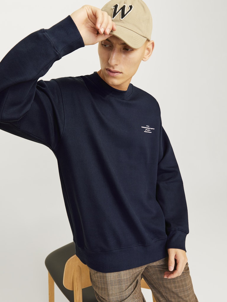 JACK JONES PREMIUM Chad Branding Sweat-Night Sky Night Sky back view