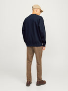 JACK JONES PREMIUM Chad Branding Sweat-Night Sky Night Sky model front view