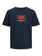 JACK&JONES Hudson Navy Crew Neck Tee Sky Captain side view