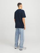 JACK&JONES Hudson Navy Crew Neck Tee Sky Captain detail view