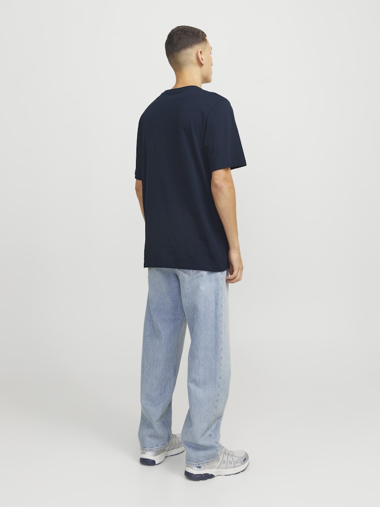 JACK&JONES Hudson Navy Crew Neck Tee Sky Captain detail view