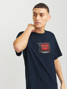 JACK&JONES Hudson Navy Crew Neck Tee Sky Captain back view