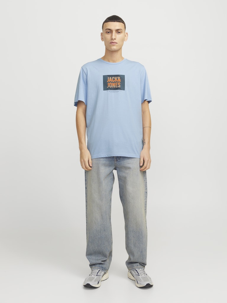 Hudson Blue Crew Neck Tee-Full model view