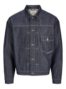 JACK & JONES Brent Selvedge Blue Denim Jacket BLUE DENIM front view