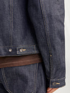 JACK & JONES Brent Selvedge Blue Denim Jacket BLUE DENIM flat front view