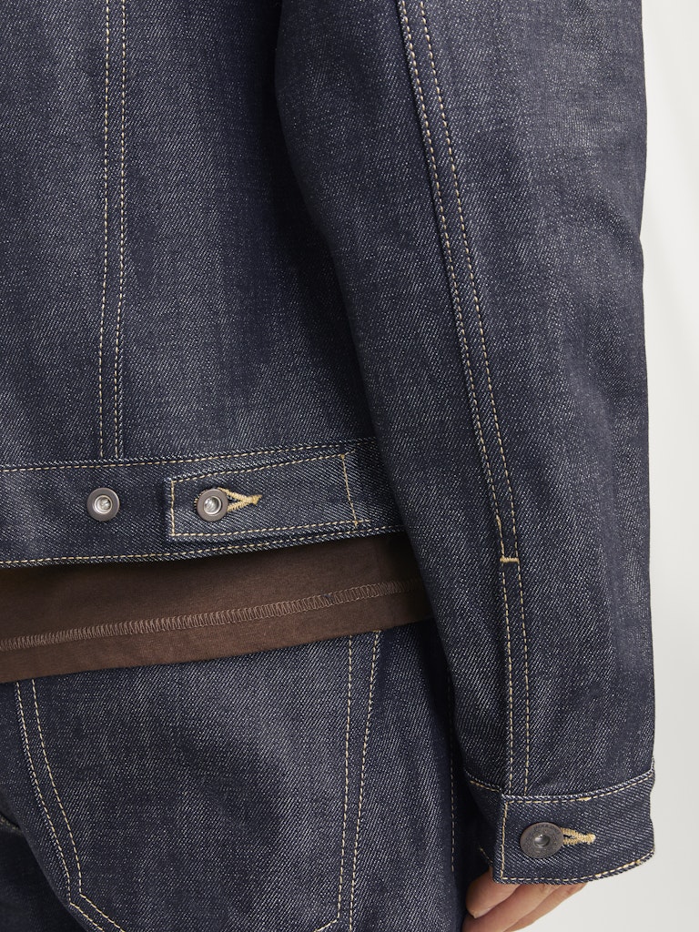 JACK & JONES Brent Selvedge Blue Denim Jacket BLUE DENIM flat front view