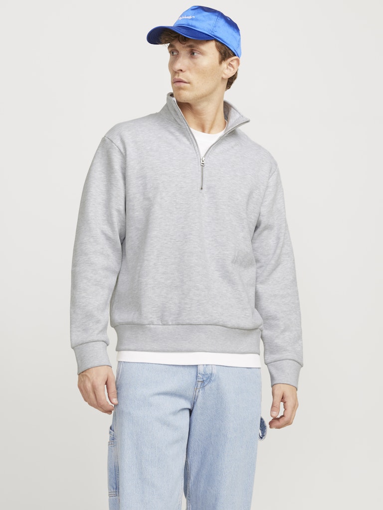 Urban Edge Half Zip White Melange Sweat