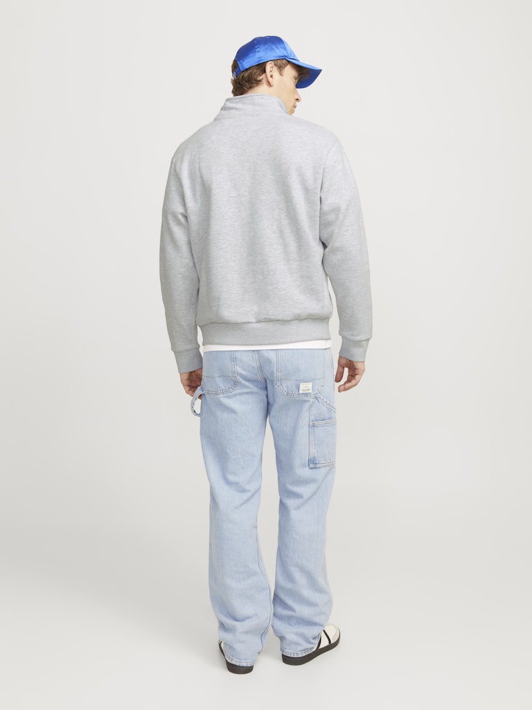 Urban Edge Half Zip White Melange Sweat-Back view