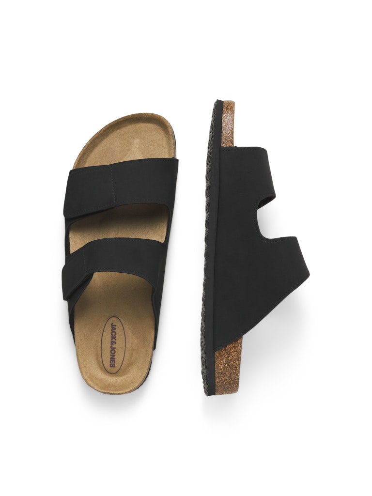 JACK & JONES Central Strap Sandal - Black Black model front view