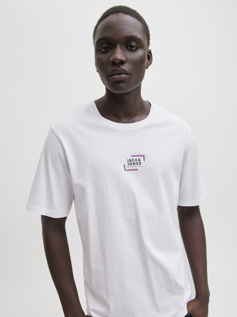 JACK&JONES Corp Graphic T-Shirt-White WHITE model front view