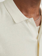 JACK & JONES Emil Knit Structure Short Sleeve Shirt-Cloud Dancer Cloud Dancer side view