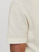JACK & JONES Emil Knit Structure Short Sleeve Shirt-Cloud Dancer Cloud Dancer back view