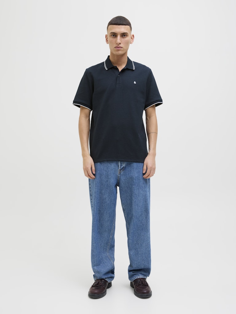 Men's Austin Polo Short Sleeve-Sky Captain-Model Full Front View