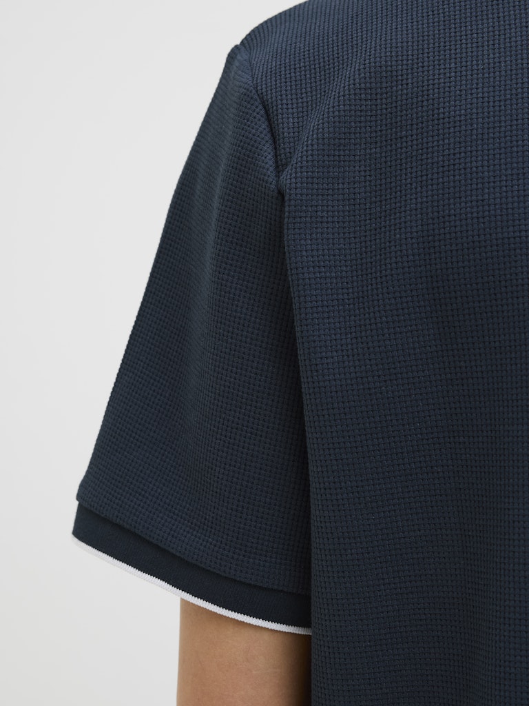 Men's Austin Polo Short Sleeve-Sky Captain-Sleeve View