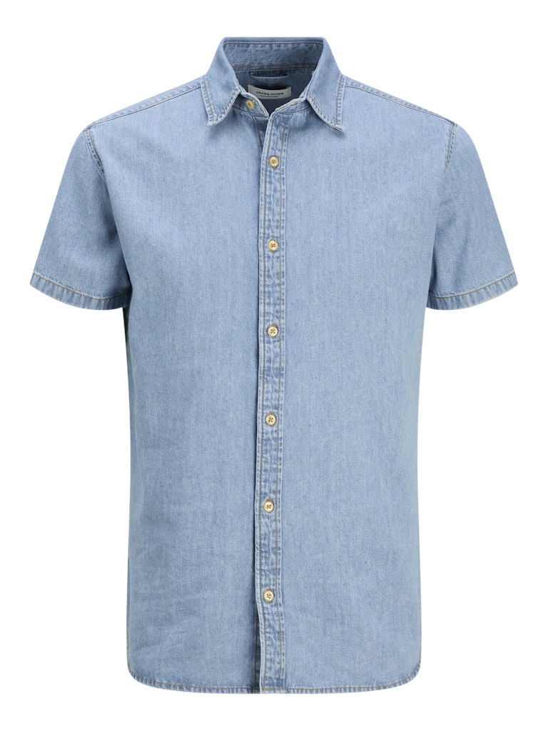JACK & JONES Creek Light Blue Denim Shirt Light Blue Denim flat front view
