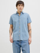 JACK & JONES Creek Light Blue Denim Shirt Light Blue Denim back view