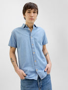 JACK & JONES Creek Light Blue Denim Shirt Light Blue Denim front view