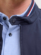 JACK JONES PREMIUM Brad Navy Bomber Jacket SEABORNE flat front view