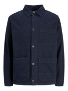 JACK JONES PREMIUM Derry Worker Long Sleeve Overshirt-Dark Navy DARK NAVY flat front view