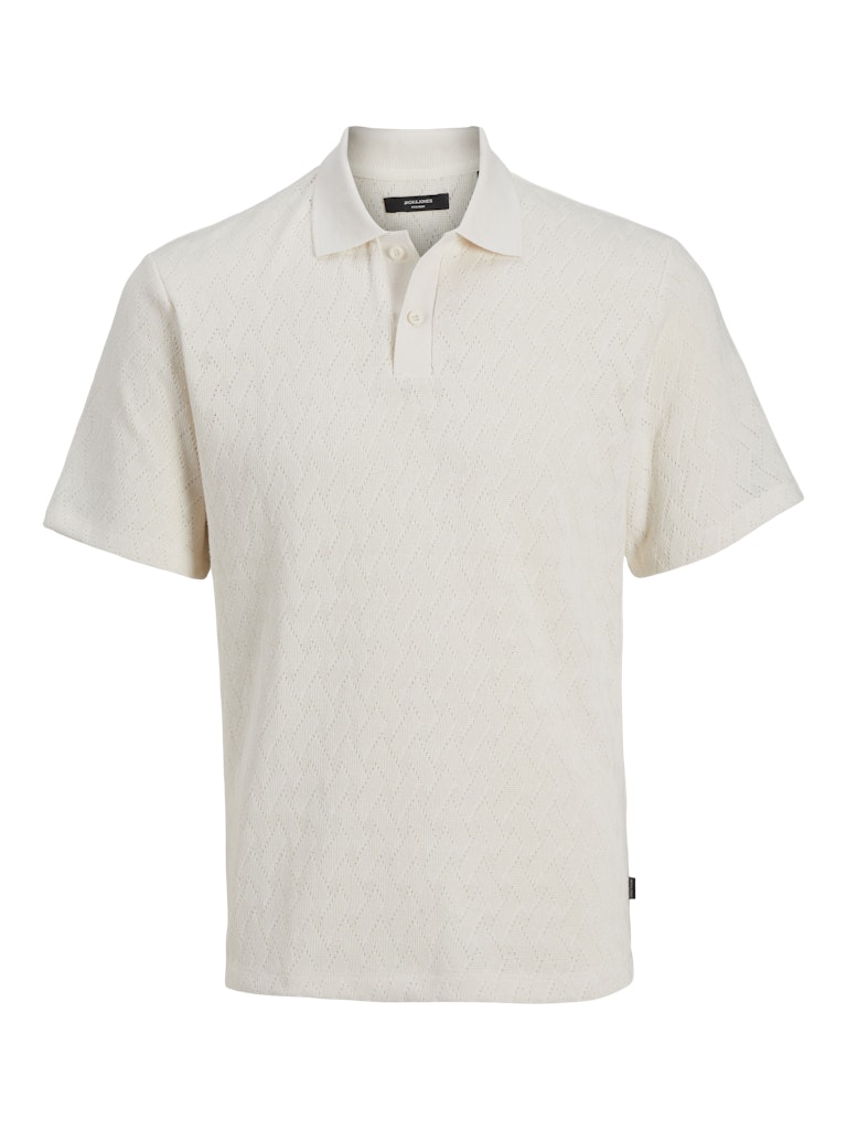 JACK JONES PREMIUM Trent Jacquard Polo Shirt-Cloud Dancer CLOUD DANCER side view
