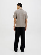 JACK JONES PREMIUM Trent Jacquard Polo Shirt-Greige Greige detail view