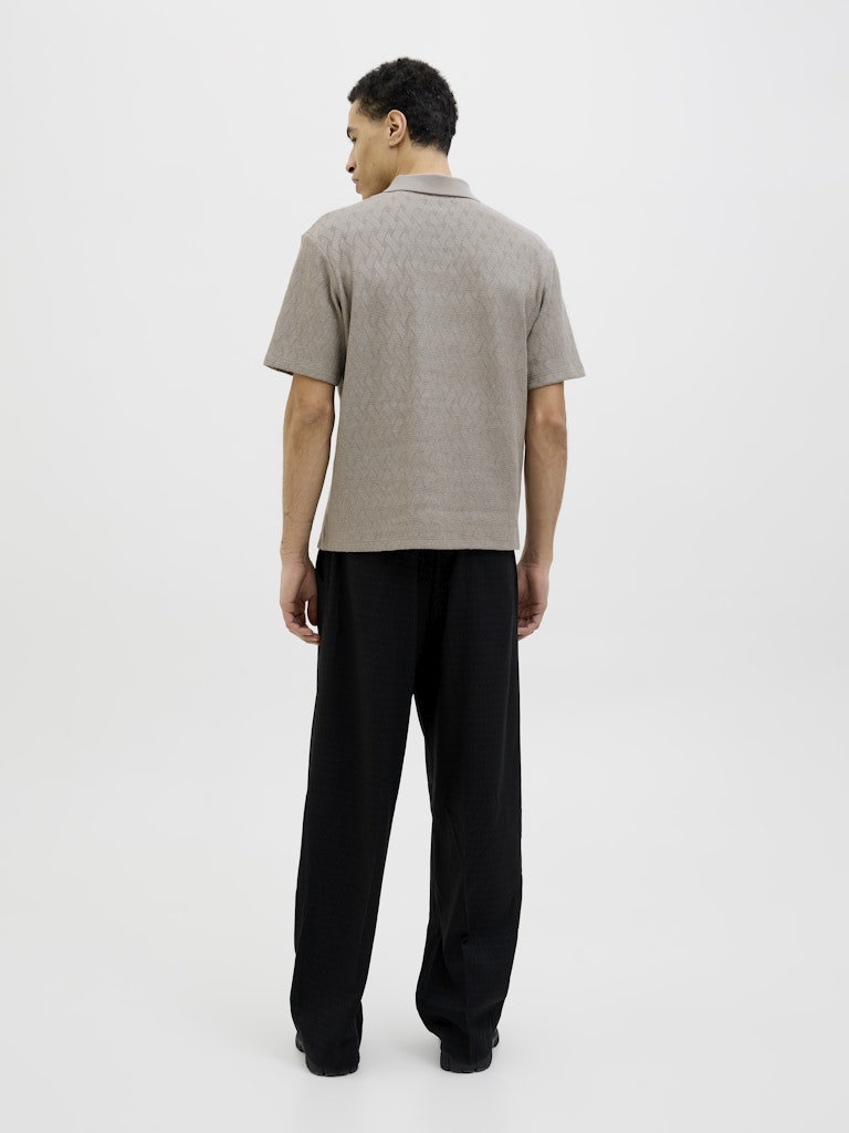 JACK JONES PREMIUM Trent Jacquard Polo Shirt-Greige Greige detail view