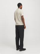 JACK JONES PREMIUM Milano Spring Knit Polo Short Sleeve-Silver Lining Silver Lining detail view