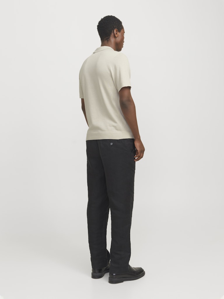 JACK JONES PREMIUM Milano Spring Knit Polo Short Sleeve-Silver Lining Silver Lining detail view