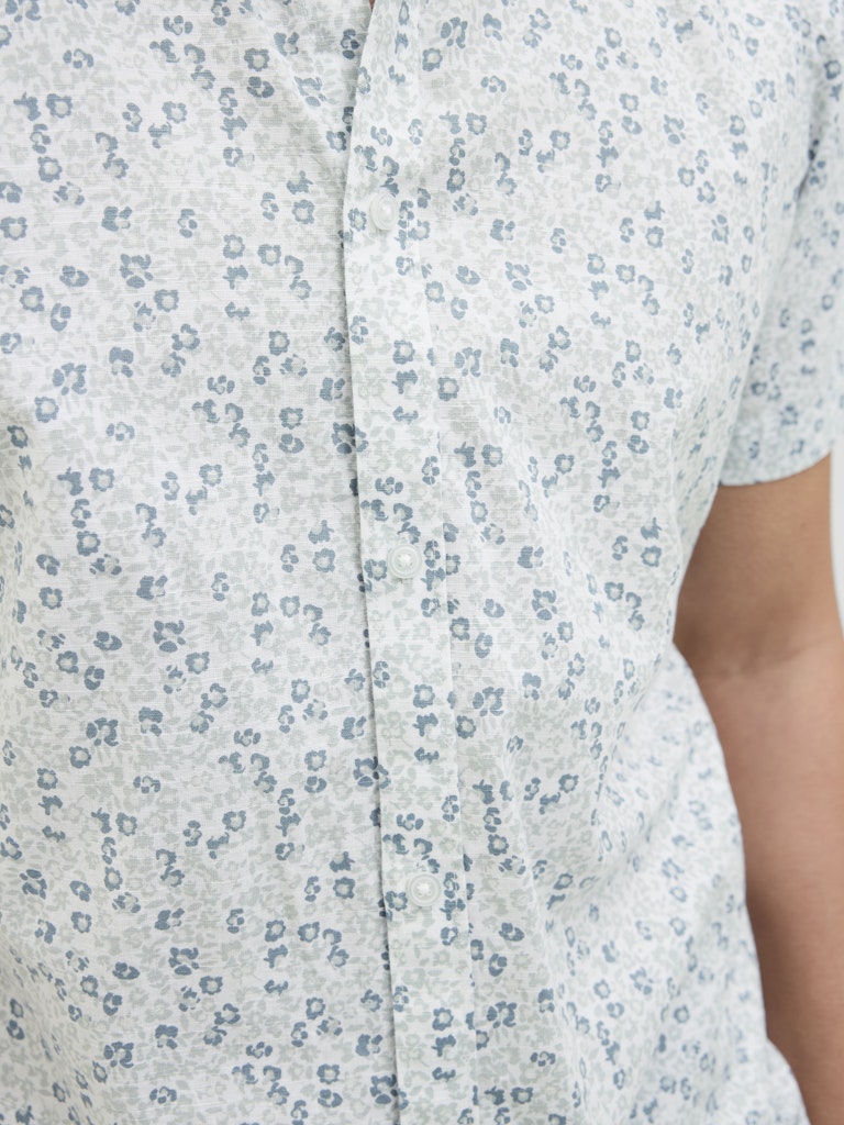 JACK JONES PREMIUM Summer Print Short Sleeve Shirt-White White back view