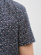 JACK JONES PREMIUM Summer Print Short Sleeve Shirt-Night Sky Night Sky side view