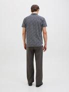 JACK JONES PREMIUM Summer Print Short Sleeve Shirt-Night Sky Night Sky back view