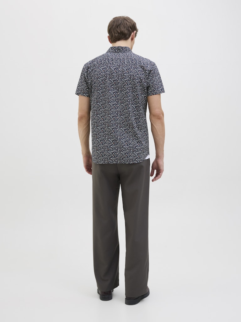 JACK JONES PREMIUM Summer Print Short Sleeve Shirt-Night Sky Night Sky back view