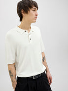 JACK JONES PREMIUM William Knit Polo Short Sleeve-Cloud Dancer Cloud Dancer detail view