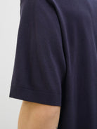JACK JONES PREMIUM William Knit Polo Short Sleeve-Night Sky Night Sky side view