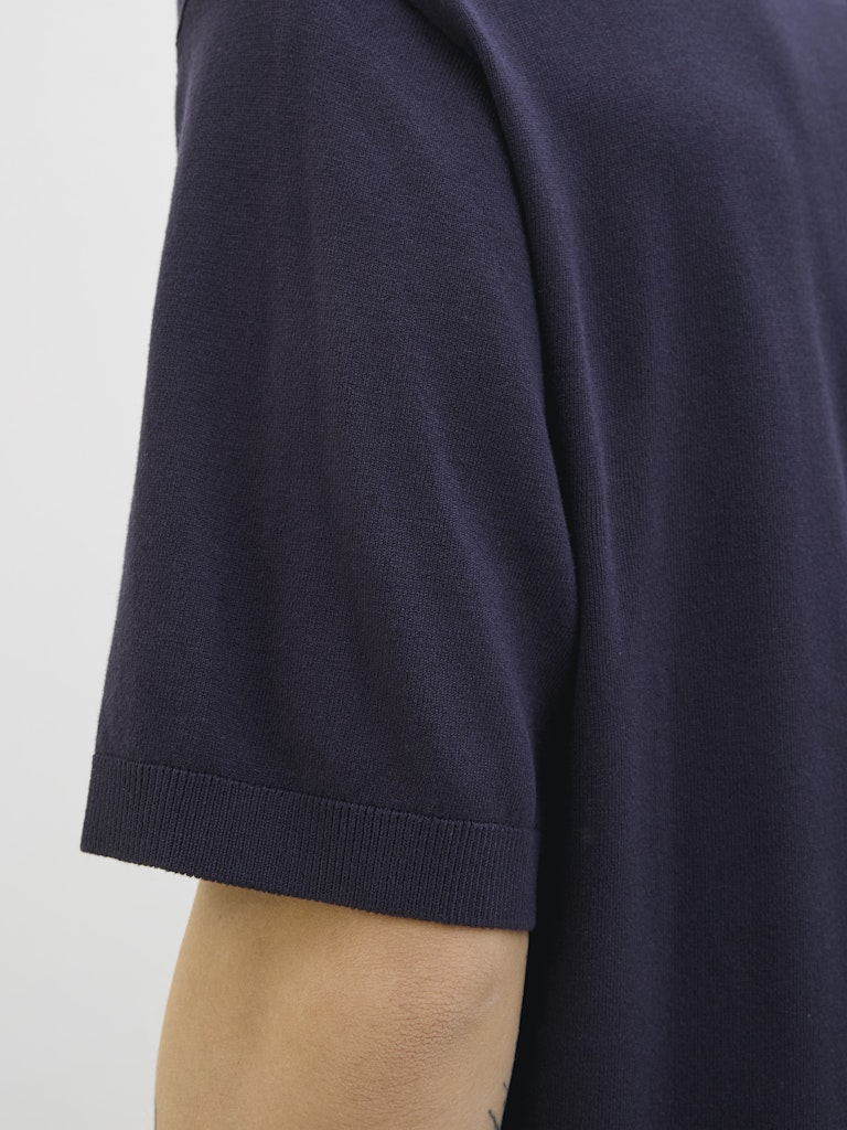 JACK JONES PREMIUM William Knit Polo Short Sleeve-Night Sky Night Sky side view
