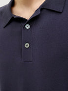 JACK JONES PREMIUM William Knit Polo Short Sleeve-Night Sky Night Sky back view