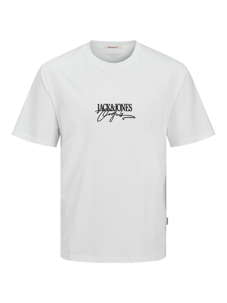 JACK JONES ORIGINALS Almeria Branding White Tee Bright White side view