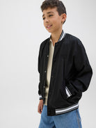 Jack Jones Youths Almeria Bomber Jacket Junior-Black BLACK back view