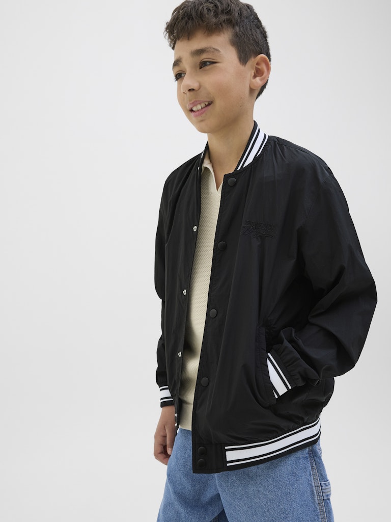 Jack Jones Youths Almeria Bomber Jacket Junior-Black BLACK back view