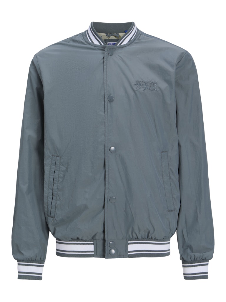 Jack Jones Youths Almeria Bomber Jacket Junior-Stormy Weather Stormy Weather flat front view