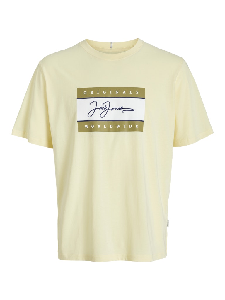 JACK JONES ORIGINALS Frederiksberg Box Script Double Cream Tee Double Cream side view