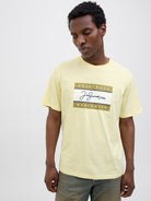 JACK JONES ORIGINALS Frederiksberg Box Script Double Cream Tee Double Cream front view