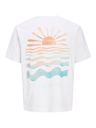 Jack Jones Youths Canggu Summer Picture Tee Short Sleeve Junior-Bright White Bright White flat front view