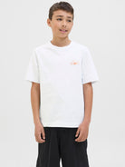 Jack Jones Youths Canggu Summer Picture Tee Short Sleeve Junior-Bright White Bright White front view