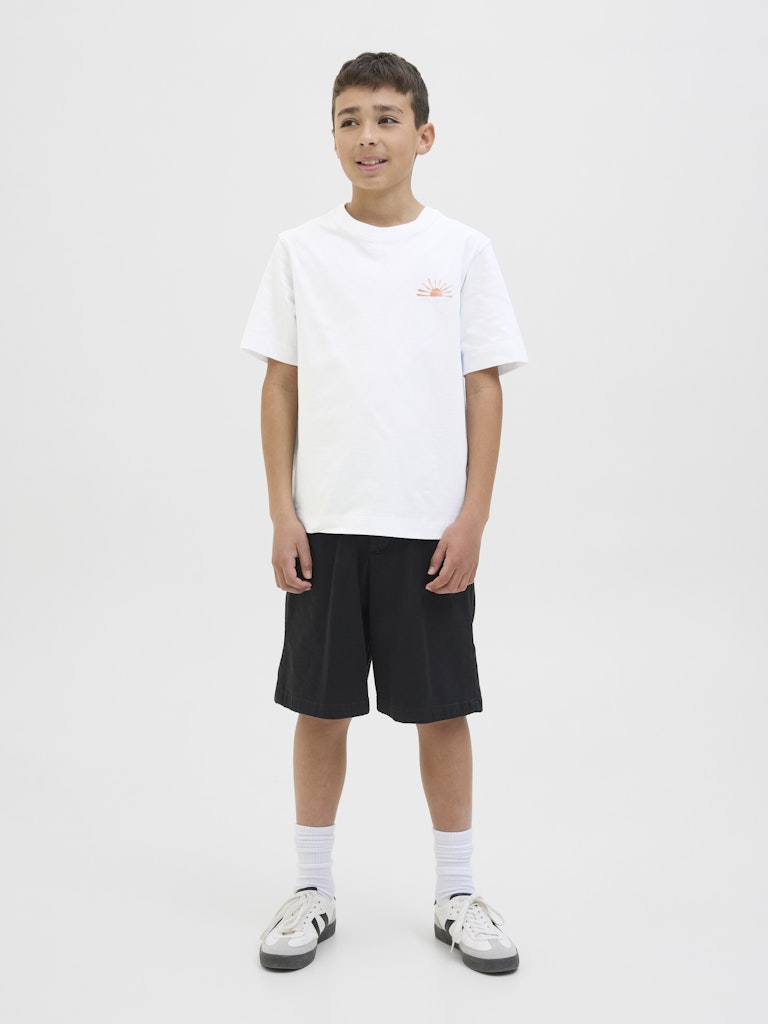 Jack Jones Youths Canggu Summer Picture Tee Short Sleeve Junior-Bright White Bright White model front view