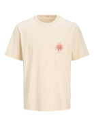 Jack Jones Youths Canggu Ecru Summer Picture Junior Tee Ecru back view