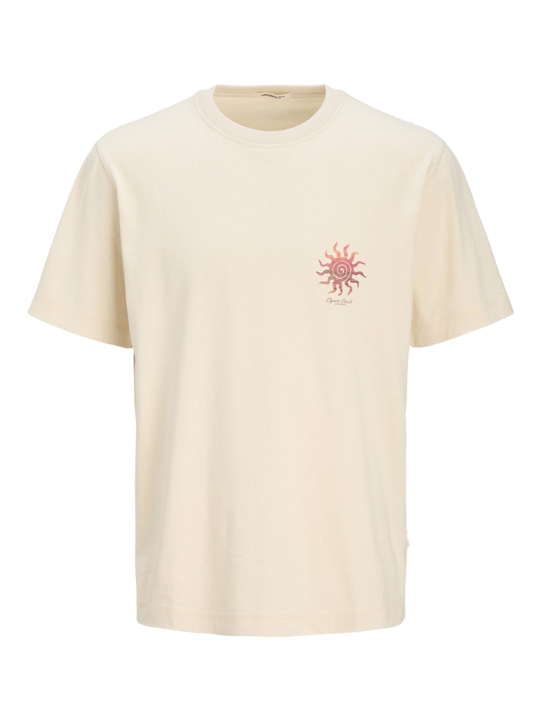 Jack Jones Youths Canggu Ecru Summer Picture Junior Tee Ecru back view