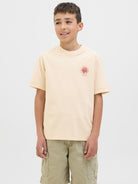 Jack Jones Youths Canggu Ecru Summer Picture Junior Tee Ecru front view