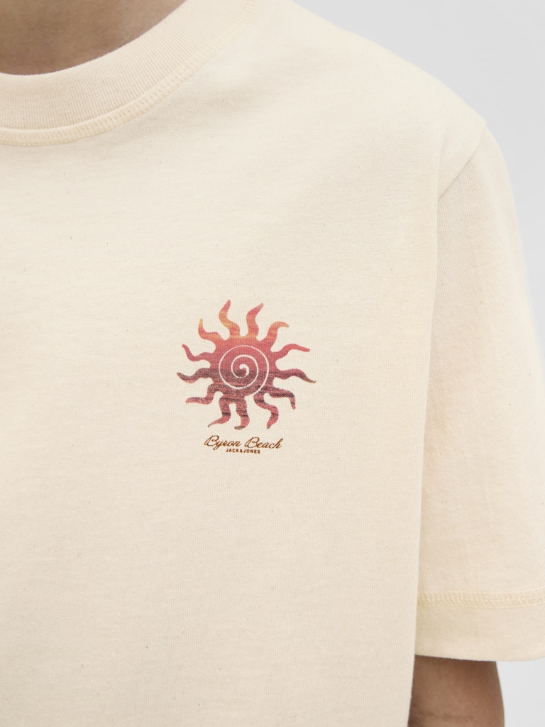Jack Jones Youths Canggu Ecru Summer Picture Junior Tee Ecru detail view